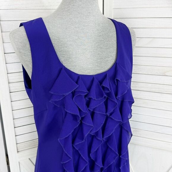 Spense Ruffle Front Sleeveless Sheath Dress Purple 10 - Picture 5 of 11